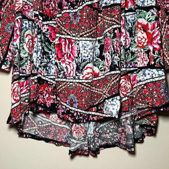 Johnny Was Artsy Floral Long Sleeve High Low Art To Wear Boho Dress Size Large - Picture 3 of 16